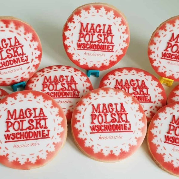 Lukrowane pierniczki z logo firmy, ciastka bożonarodzeniowe dla firm, Magia Polski Wschodniej - Basia sweets