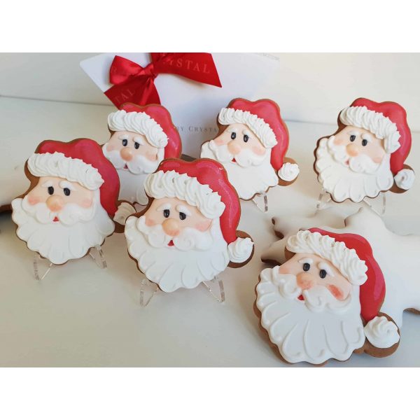 Świąteczne ciasteczka, Lukrowane pierniczki, pierniczki bożonarodzeniowe, głowa mikołaja, Mikołaj, pierniki na zamówienie - Basia sweets