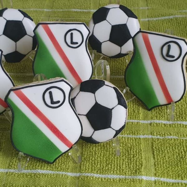 Lukrowane ciastka z logo, Legia Warszawa, dla biznesu, ciastka dla chłopaka - Basia sweets