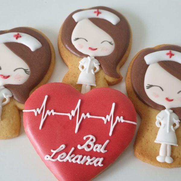 podziękowania dla lekarza, dla lekarza, bal lekarza, lukrowane ciasteczka pielęgniarka - Basia sweets