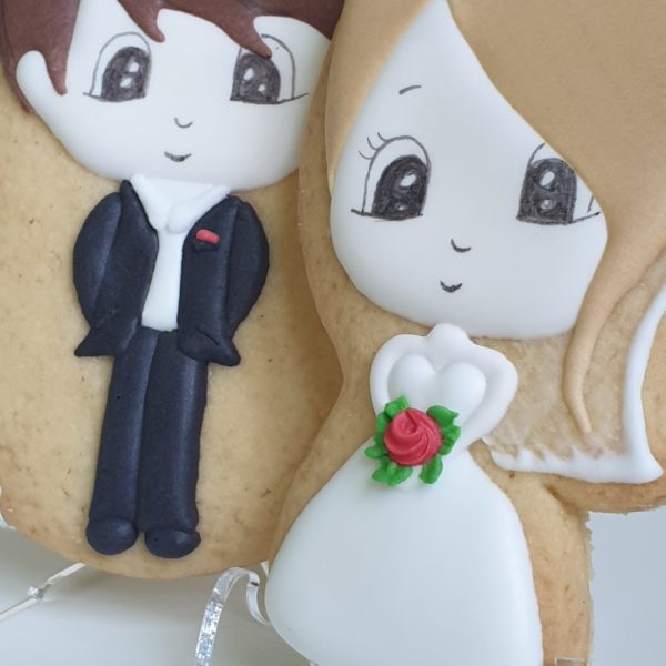 Ciasteczka ślubne Pan Młody Pani Młoda, podziękowania dla gości na ślub, podziękowania na ślub, lukrowane ciasteczka - Basia sweets